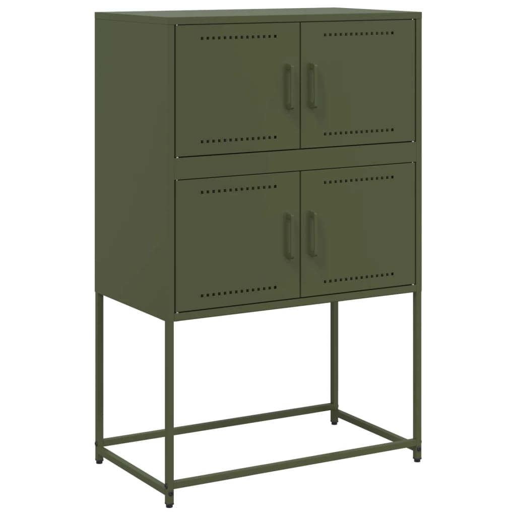 Buffet vert olive 68,5x38,5x107 cm acier - XIOS