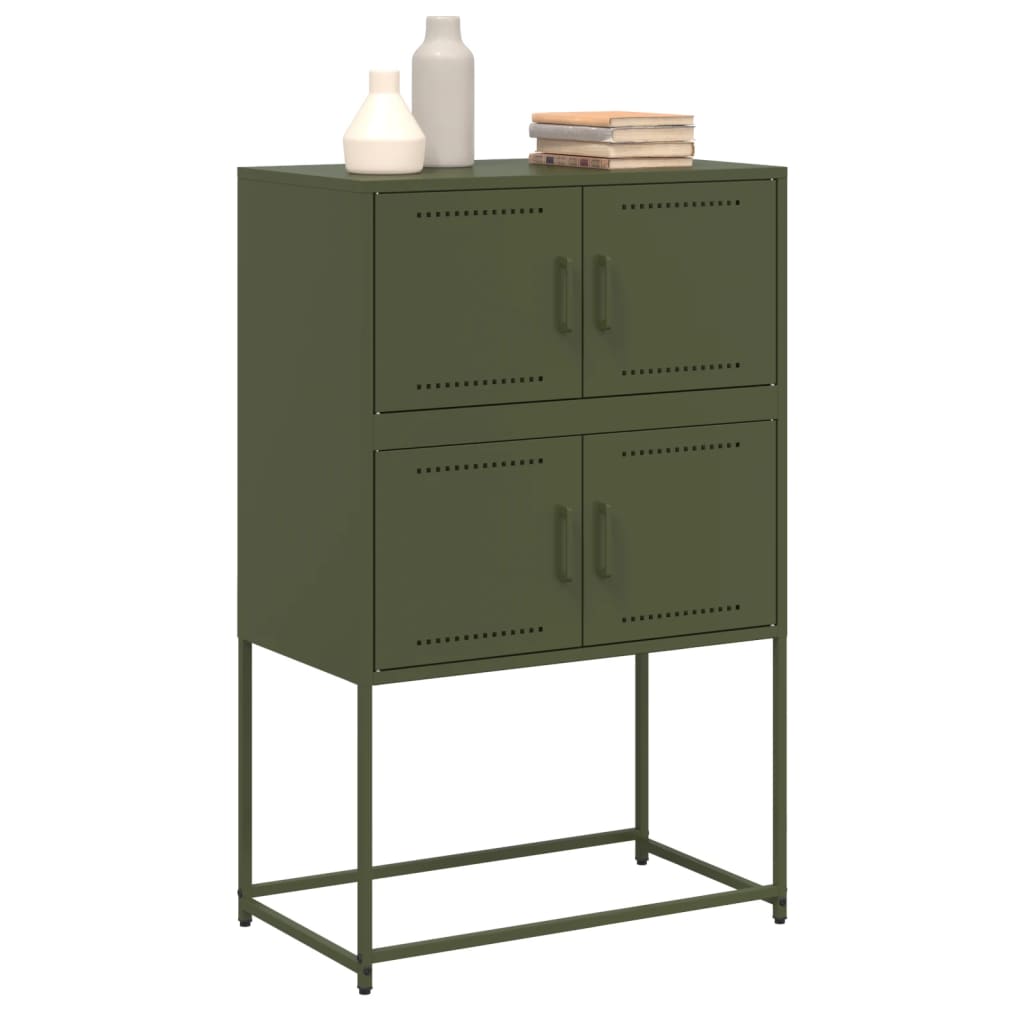 Buffet vert olive 68,5x38,5x107 cm acier - XIOS