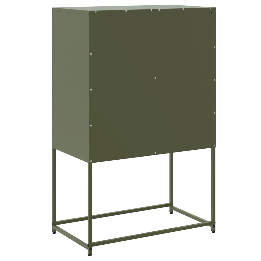 Buffet vert olive 68,5x38,5x107 cm acier - XIOS