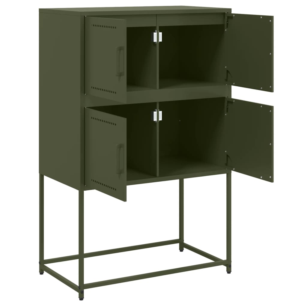 Buffet vert olive 68,5x38,5x107 cm acier - XIOS