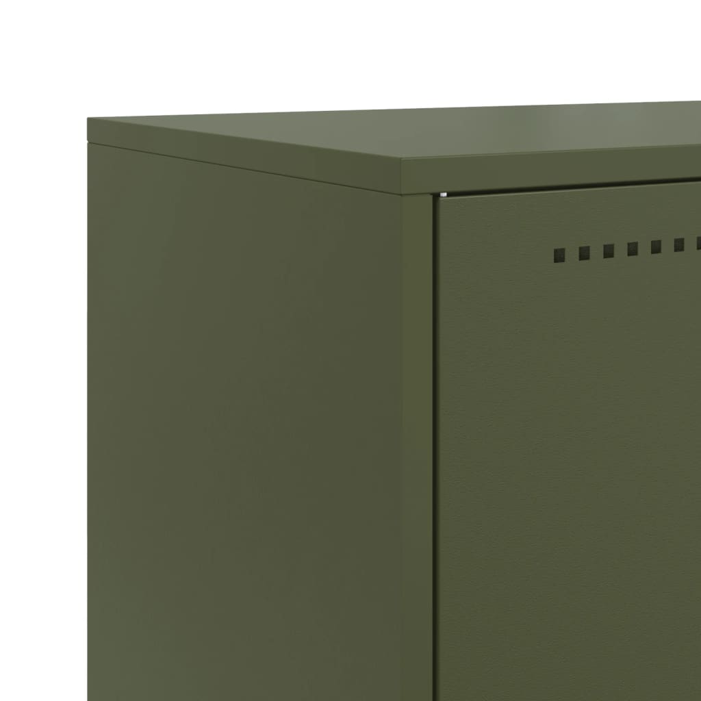 Buffet vert olive 68,5x38,5x107 cm acier - XIOS