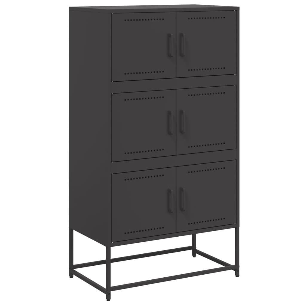 Buffet noir 68,5x38,5x123,5 cm acier - XIOS