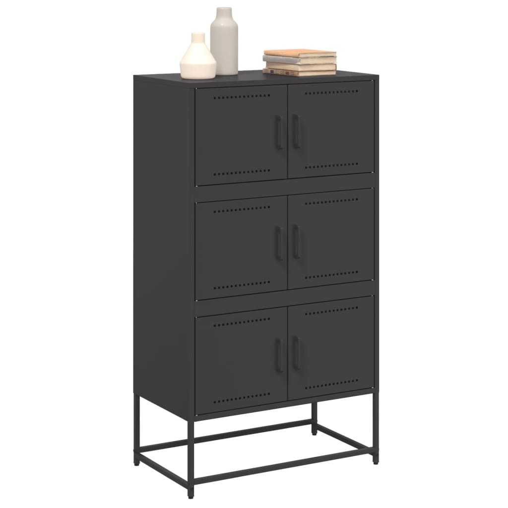 Buffet noir 68,5x38,5x123,5 cm acier - XIOS