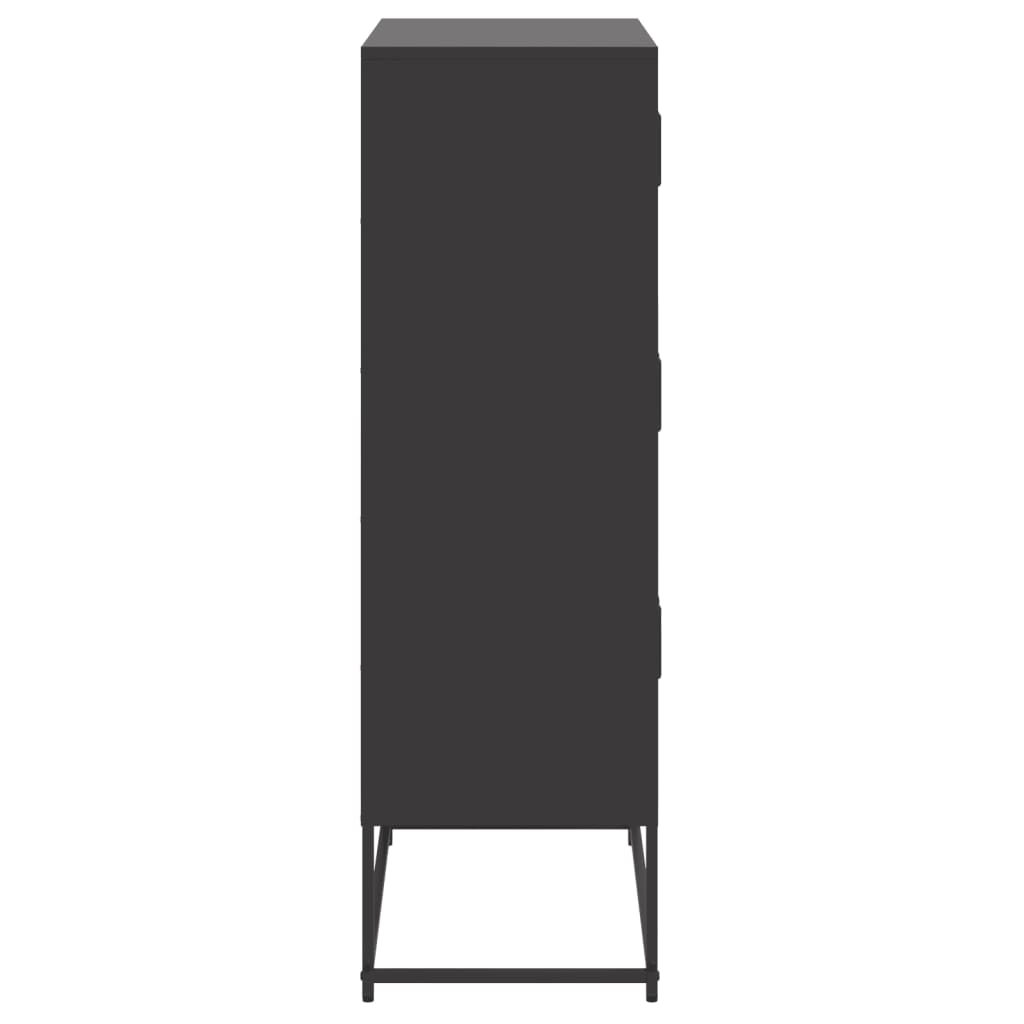 Buffet noir 68,5x38,5x123,5 cm acier - XIOS