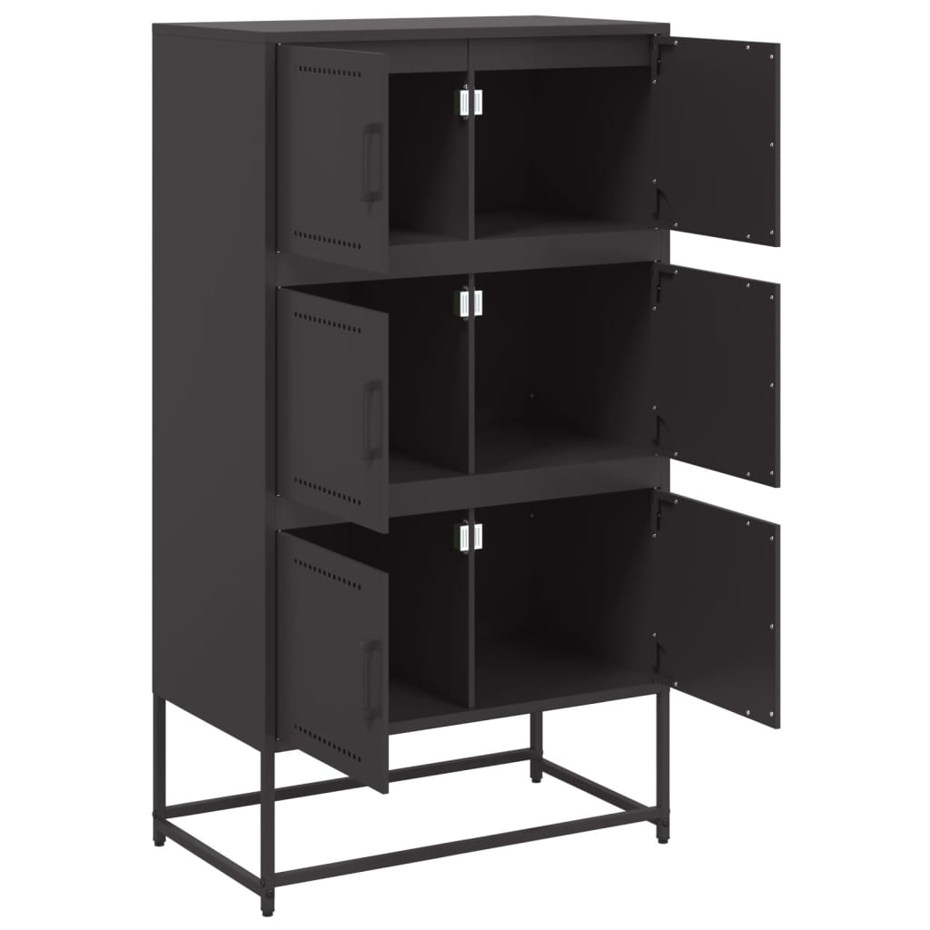 Buffet noir 68,5x38,5x123,5 cm acier - XIOS