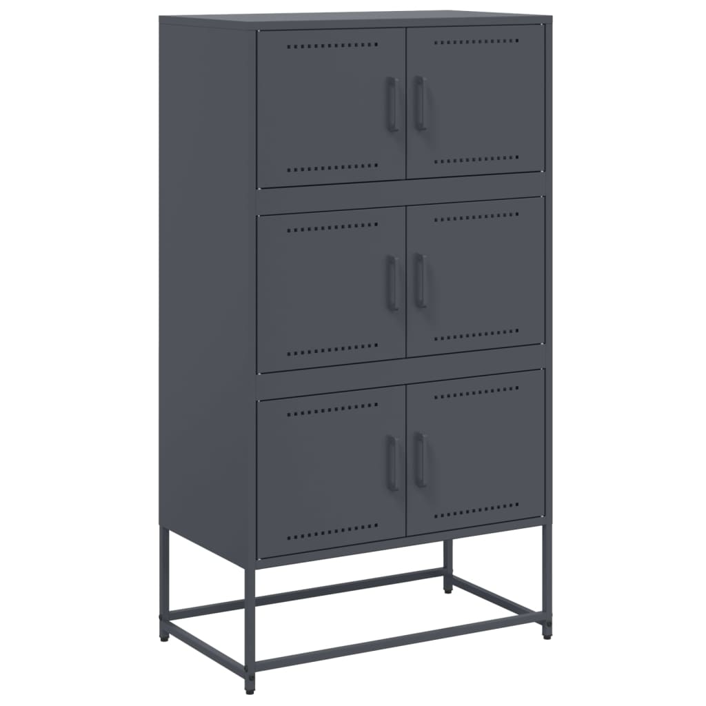 Buffet anthracite 68,5x38,5x123,5 cm acier - XIOS