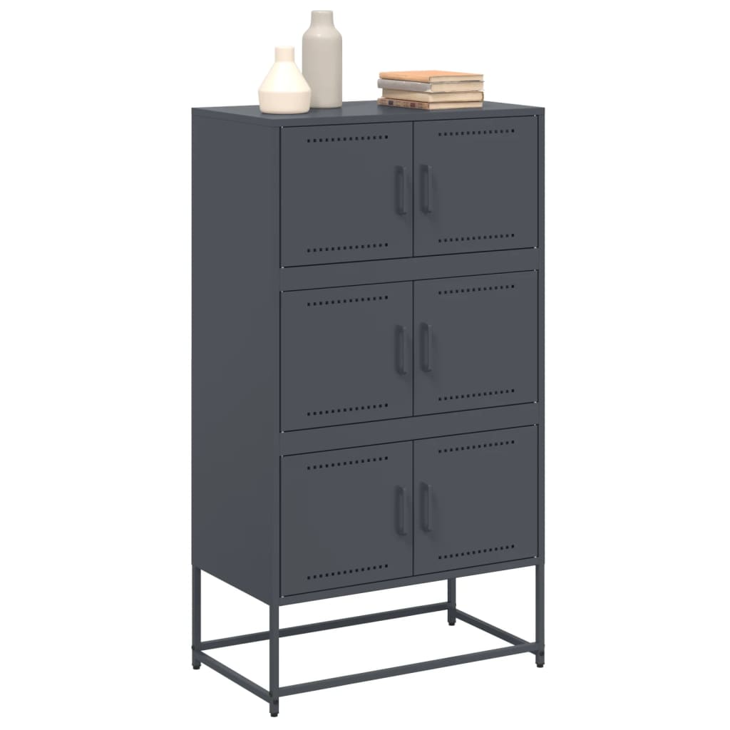 Buffet anthracite 68,5x38,5x123,5 cm acier - XIOS