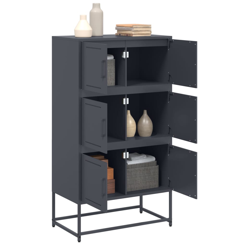 Buffet anthracite 68,5x38,5x123,5 cm acier - XIOS