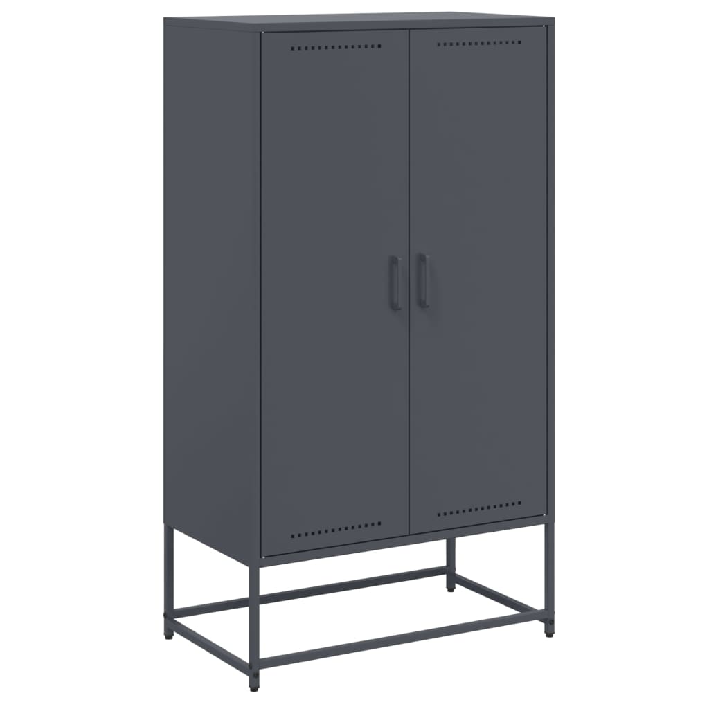 Buffet haut anthracite 68,5x38,5x123,5 cm acier - XIOS