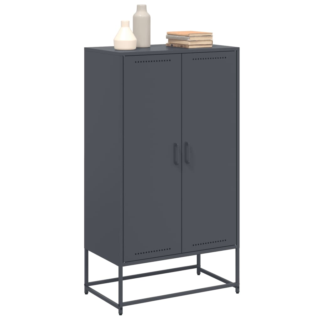 Buffet haut anthracite 68,5x38,5x123,5 cm acier - XIOS