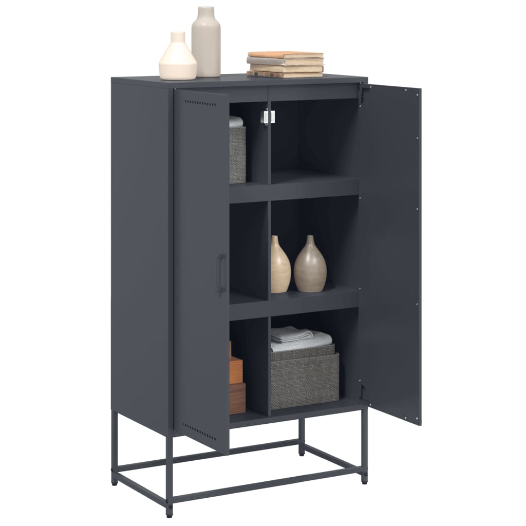 Buffet haut anthracite 68,5x38,5x123,5 cm acier - XIOS