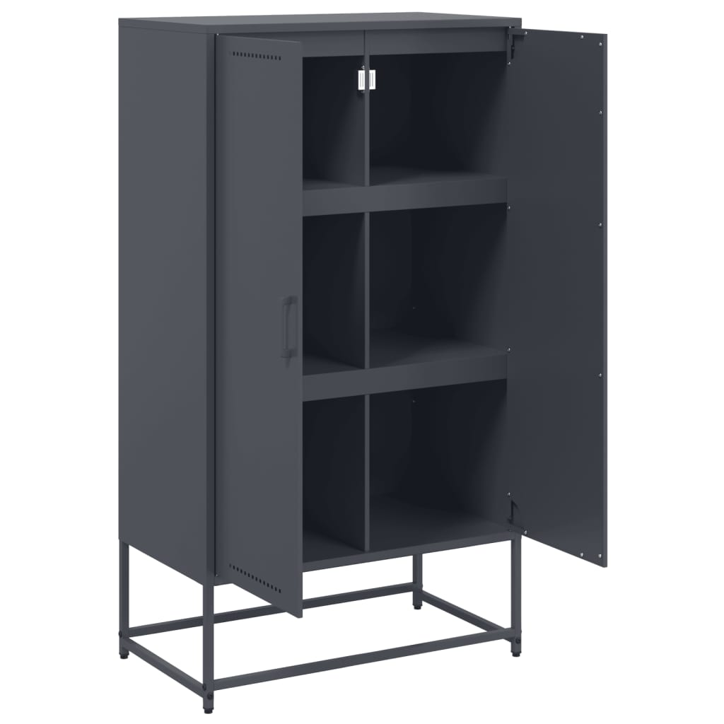 Buffet haut anthracite 68,5x38,5x123,5 cm acier - XIOS