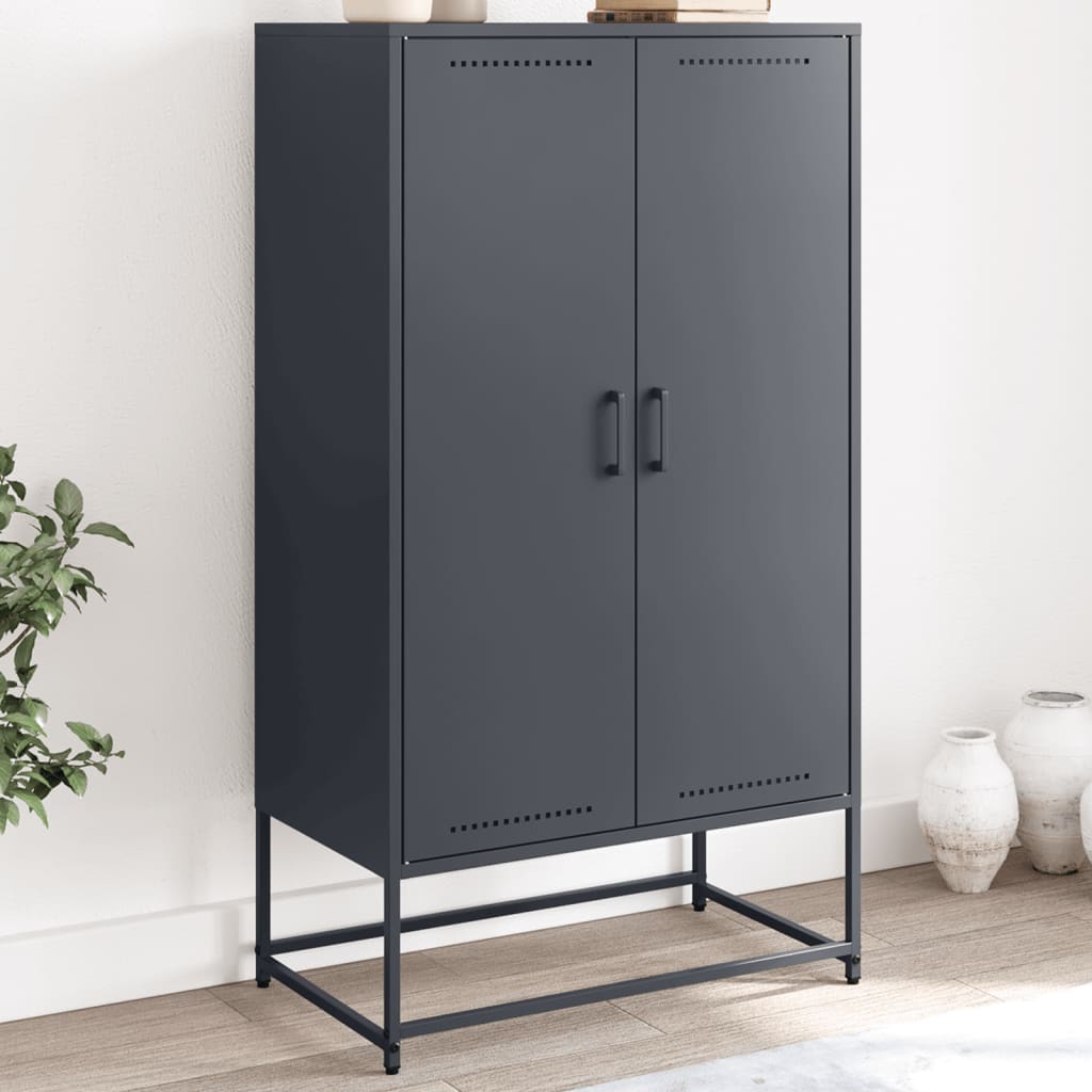 Buffet haut anthracite 68,5x38,5x123,5 cm acier - XIOS