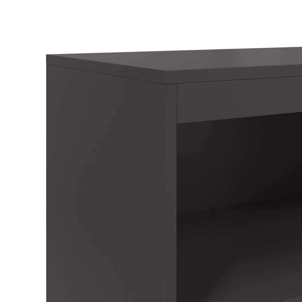Buffet haut noir 68,5x38,5x123,5 cm acier - XIOS