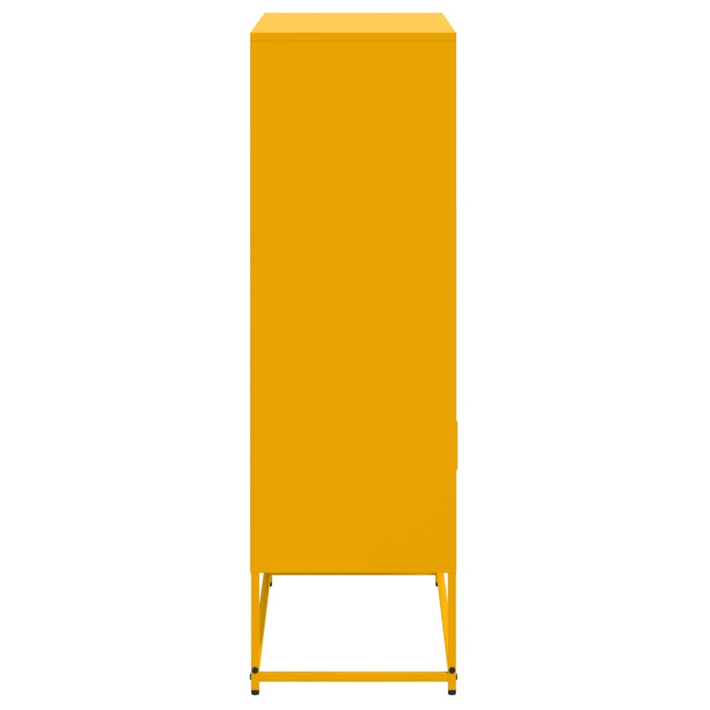 Buffet haut jaune moutarde 68,5x38,5x123,5 cm acier - XIOS