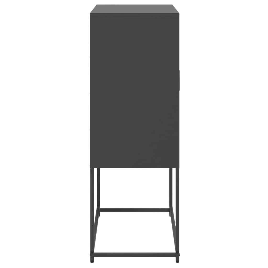 Buffet haut noir 68,5x38,5x107 cm acier - XIOS