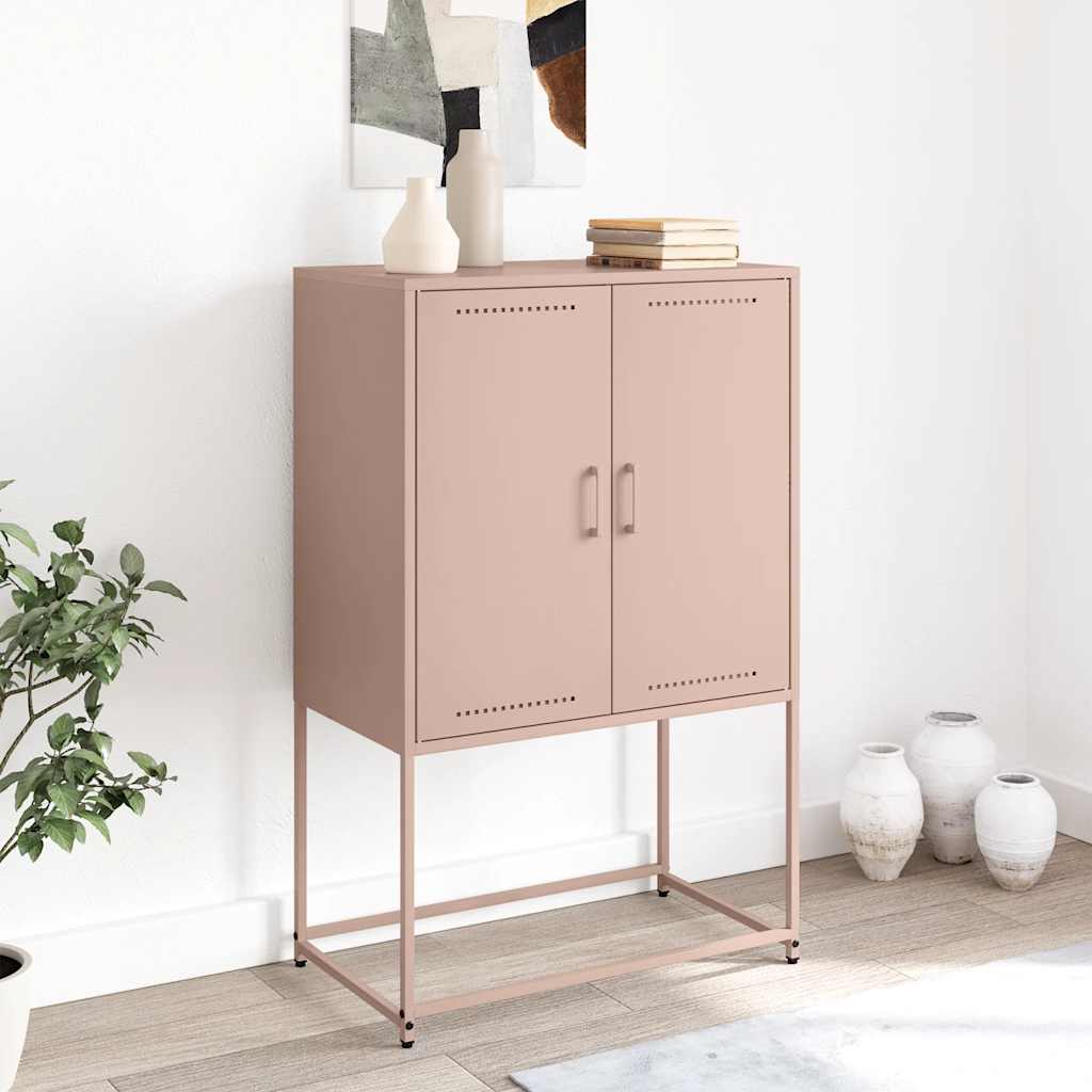 Buffet haut rose 68,5x38,5x107 cm acier - XIOS