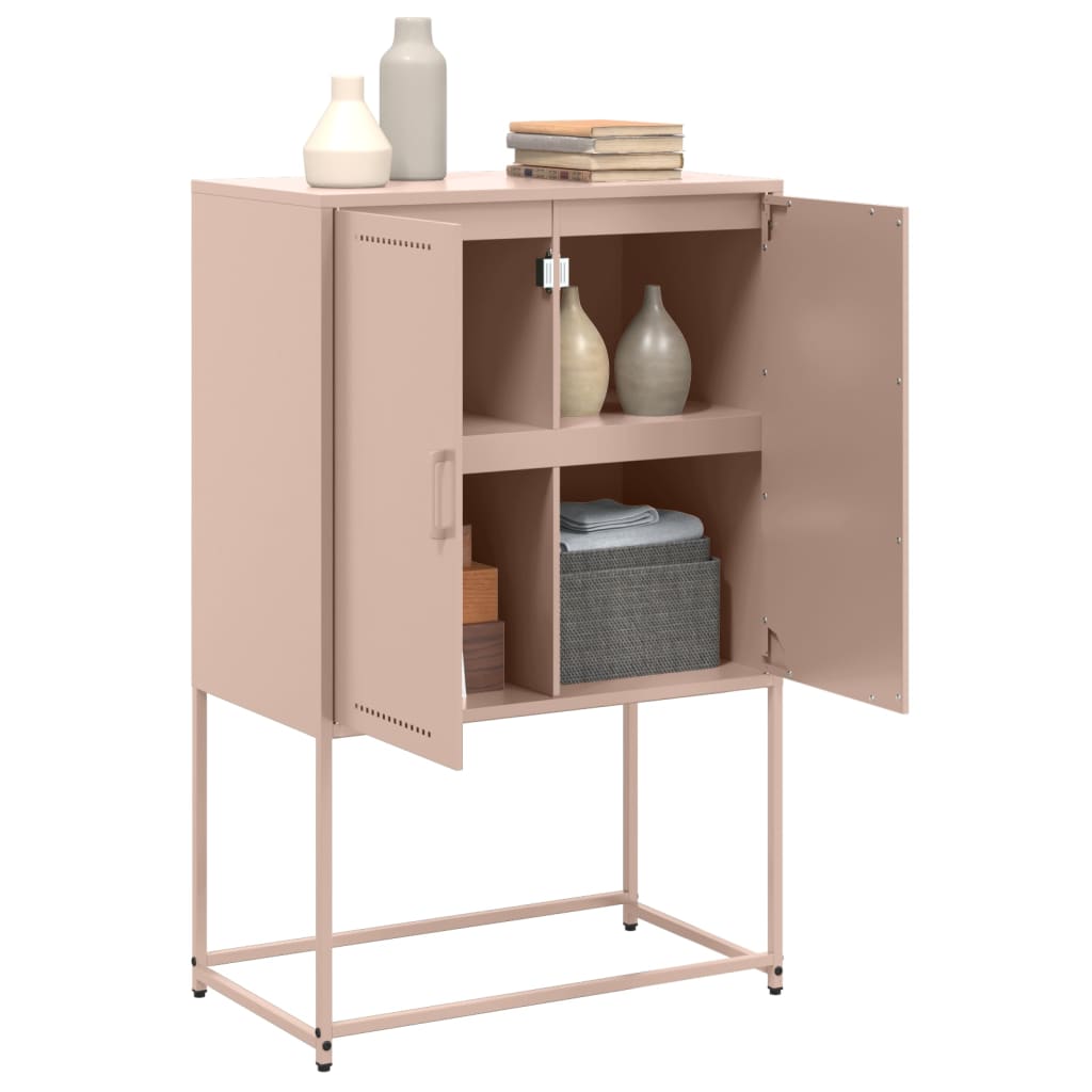 Buffet haut rose 68,5x38,5x107 cm acier - XIOS