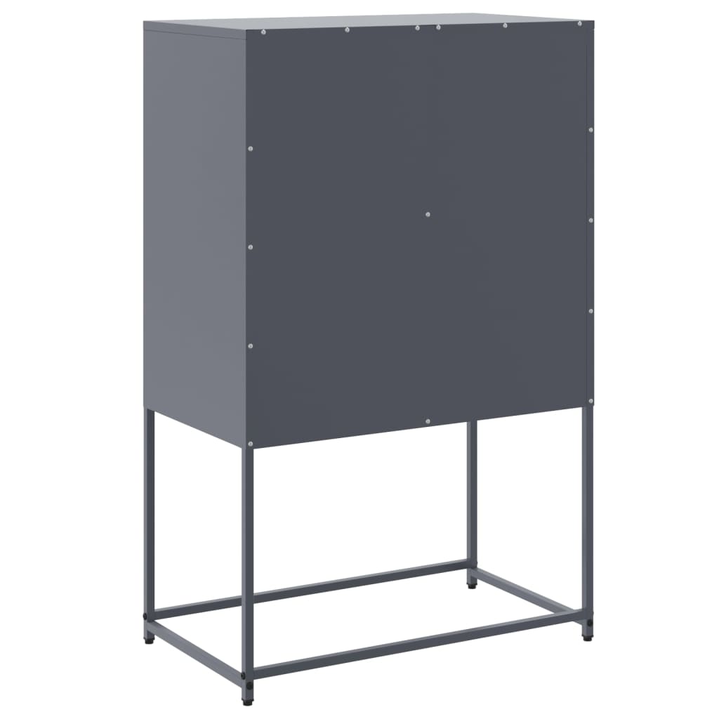 Buffet haut anthracite 68,5x38,5x107 cm acier - XIOS