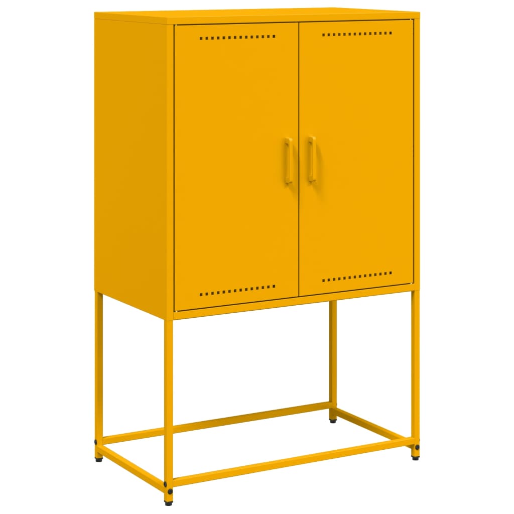 Buffet haut jaune moutarde 68,5x38,5x107 cm acier - XIOS