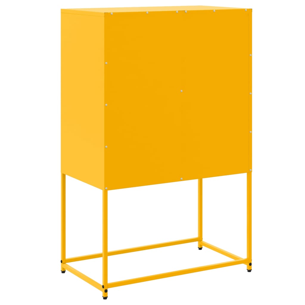 Buffet haut jaune moutarde 68,5x38,5x107 cm acier - XIOS