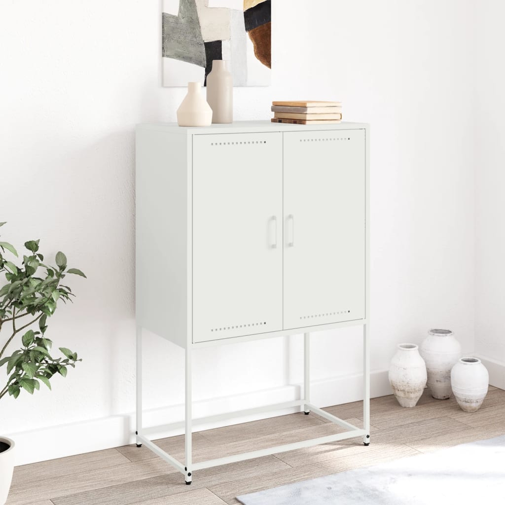 Buffet haut blanc 68,5x38,5x107 cm acier - XIOS