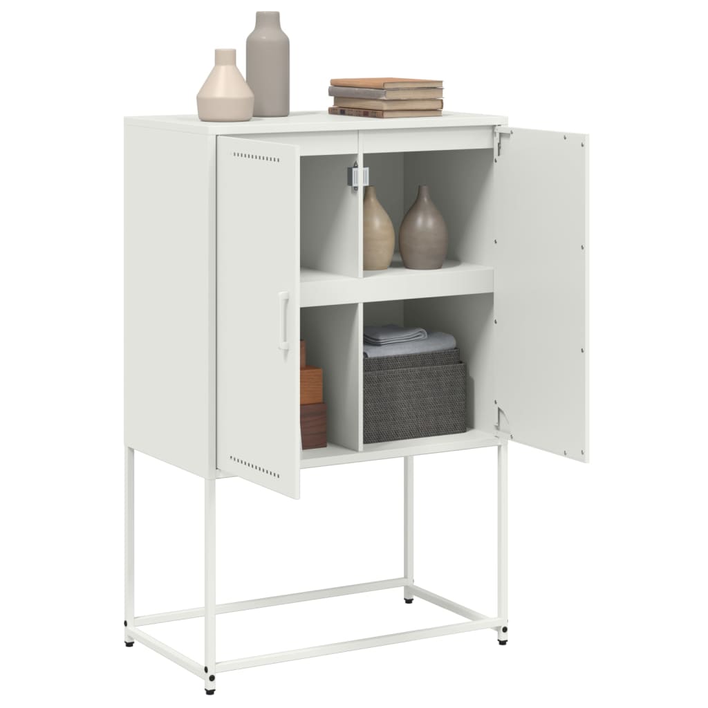 Buffet haut blanc 68,5x38,5x107 cm acier - XIOS