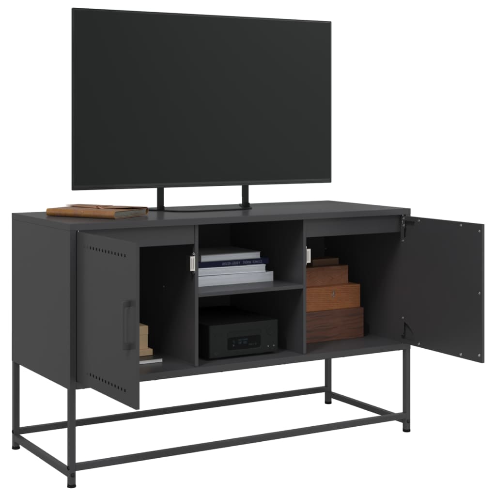 Meuble TV noir 100,5x39x60,5 cm acier - XIOS