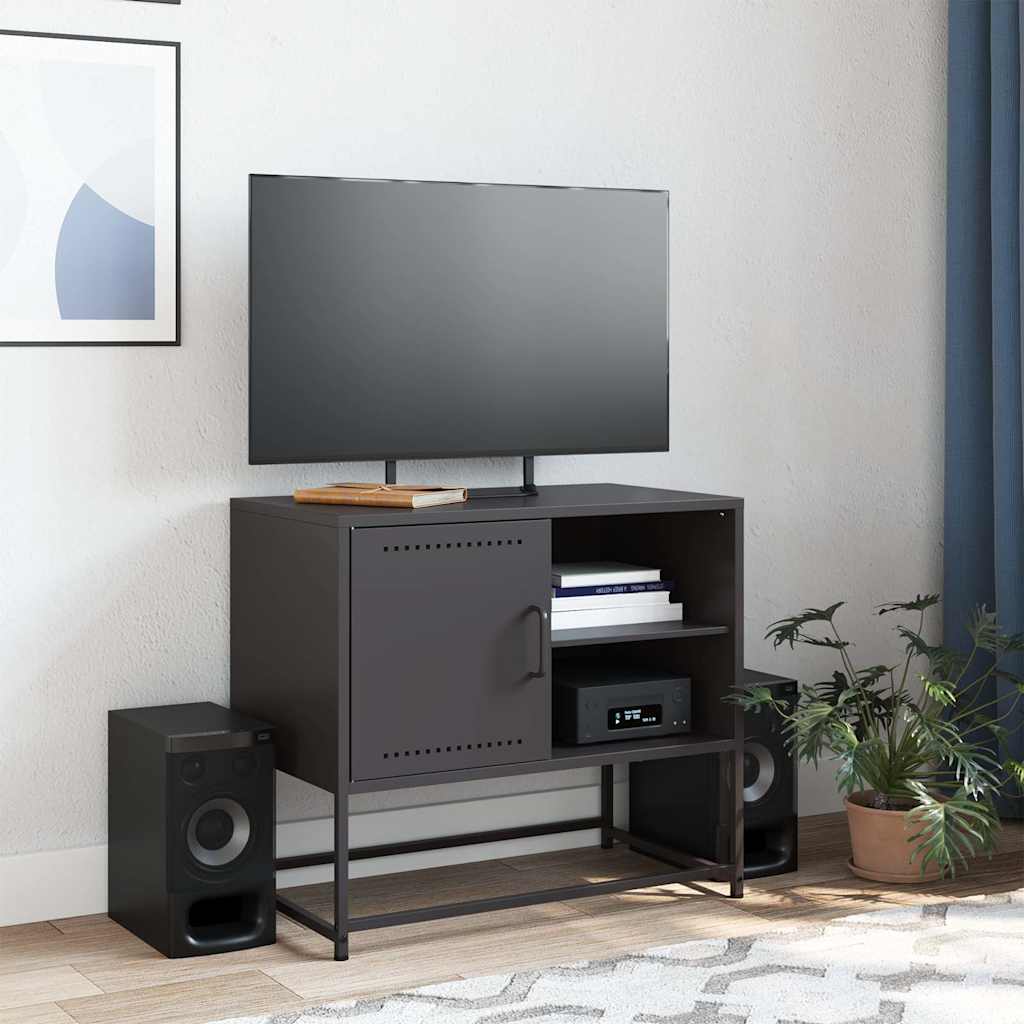 Meuble TV noir 68x39x60,5 cm acier - XIOS