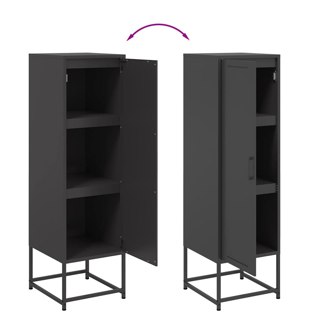 Buffet haut noir 36x39x123 cm acier - XIOS