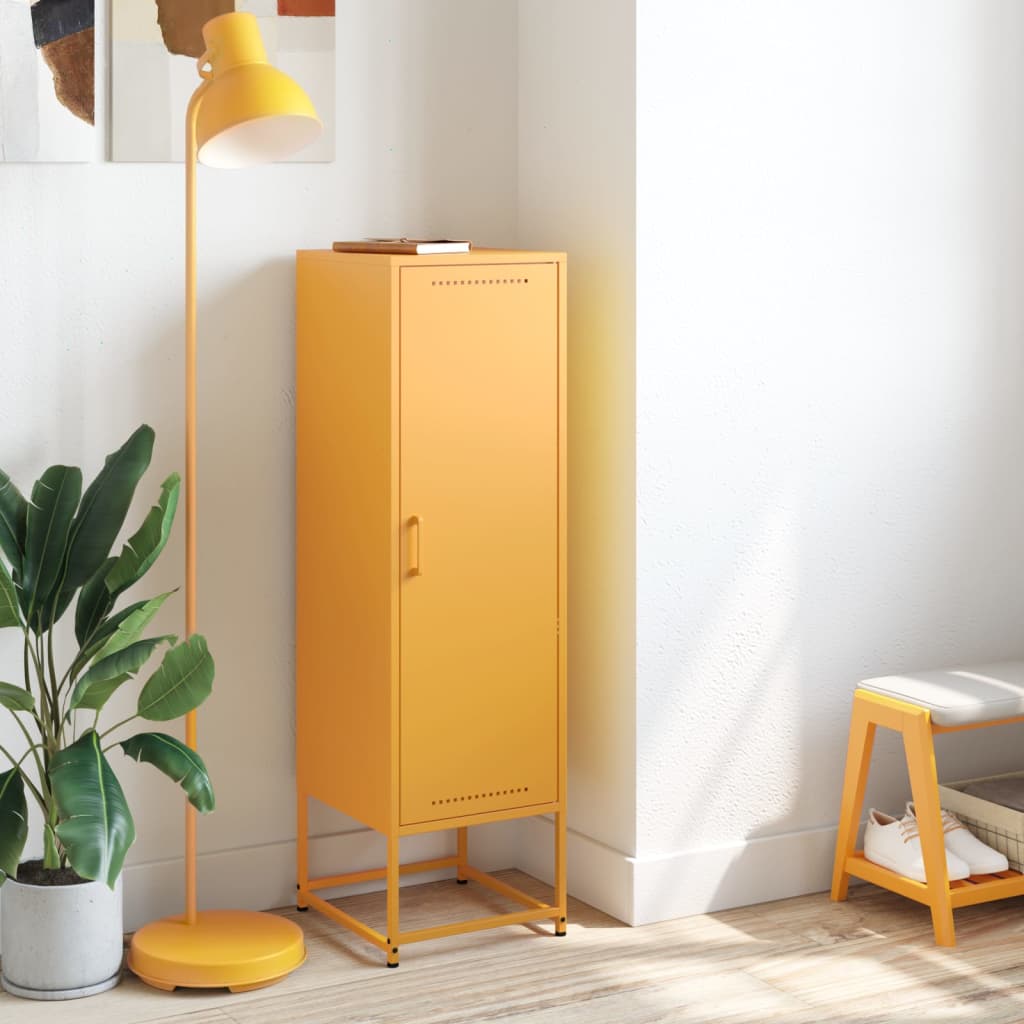 Buffet jaune moutarde 36x39x123 cm acier - XIOS