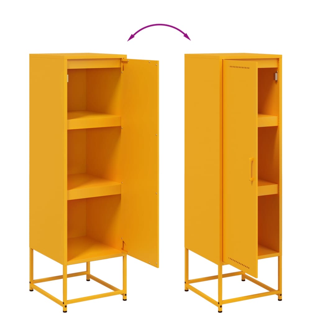 Buffet jaune moutarde 36x39x123 cm acier - XIOS