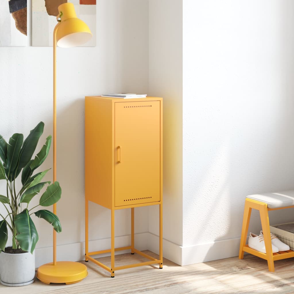 Buffet jaune moutarde 36x39x107 cm acier - XIOS