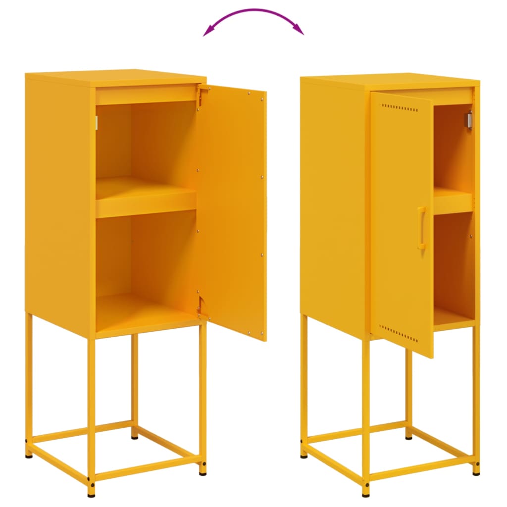 Buffet jaune moutarde 36x39x107 cm acier - XIOS