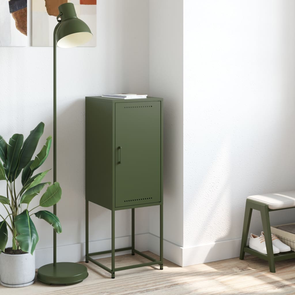 Buffet vert olive 36x39x107 cm acier - XIOS