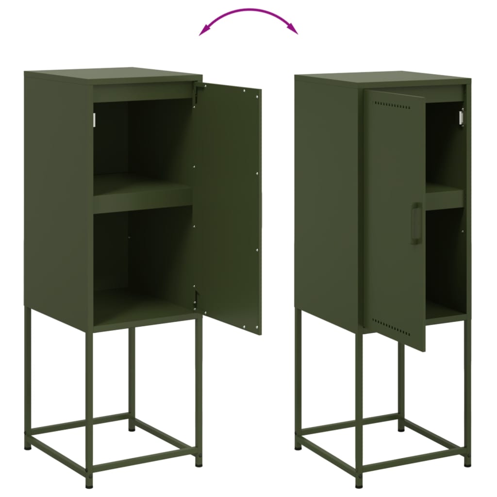 Buffet vert olive 36x39x107 cm acier - XIOS