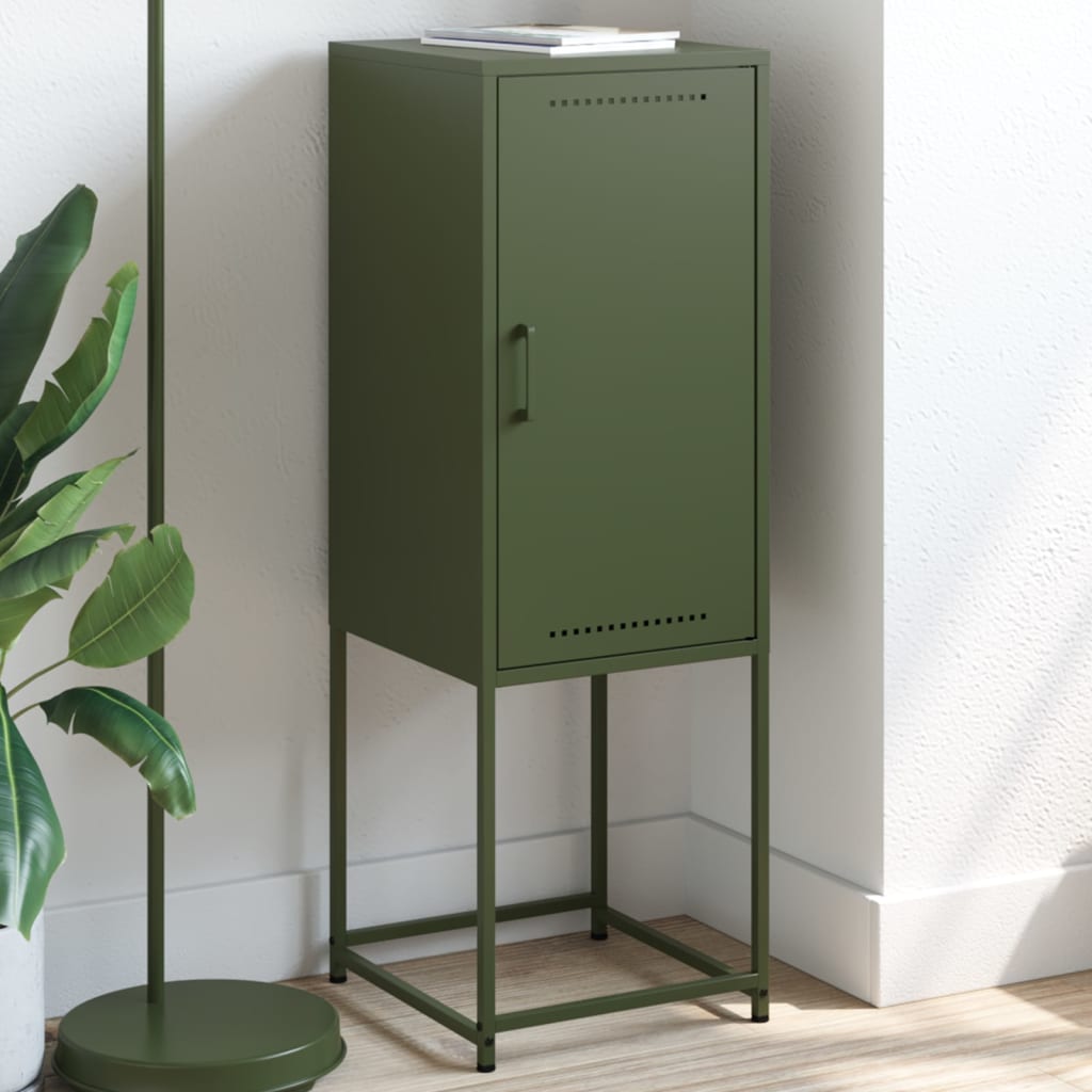 Buffet vert olive 36x39x107 cm acier - XIOS
