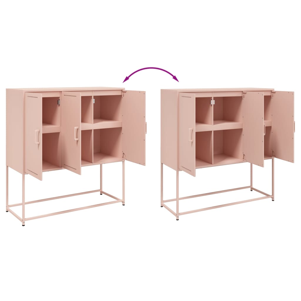 Buffet haut rose 100,5x39x107 cm acier - XIOS