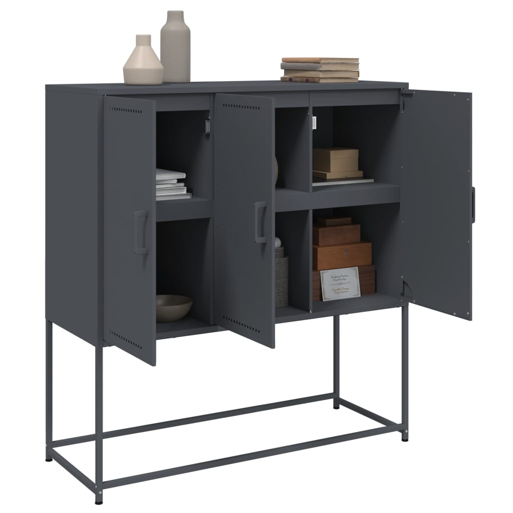 Buffet haut anthracite 100,5x39x107 cm acier - XIOS
