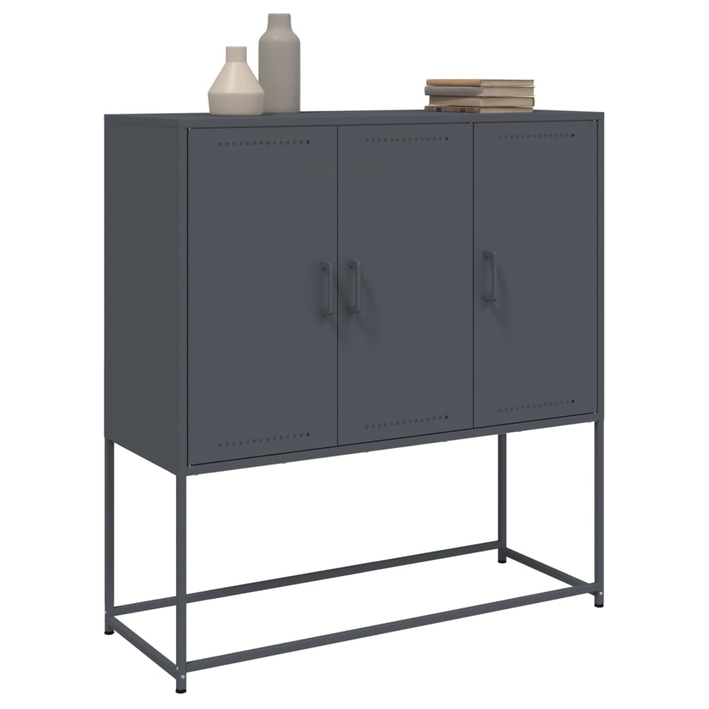 Buffet haut anthracite 100,5x39x107 cm acier - XIOS