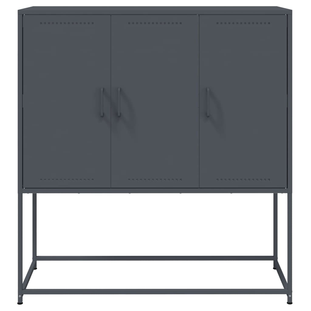 Buffet haut anthracite 100,5x39x107 cm acier - XIOS
