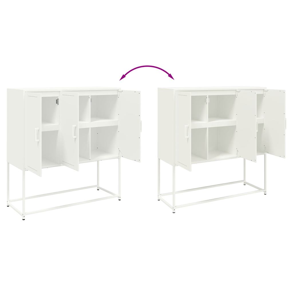 Buffet haut blanc 100,5x39x107 cm acier - XIOS