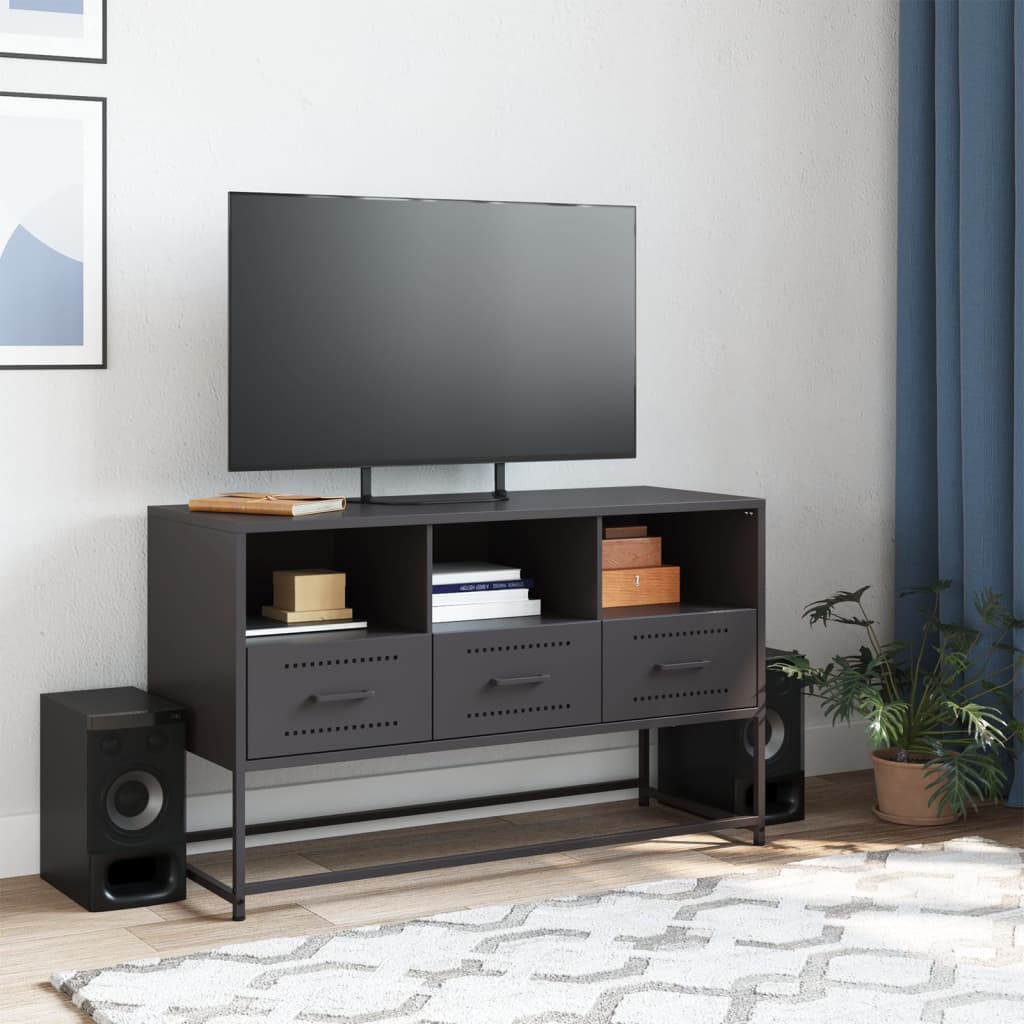 Meuble TV noir 100,5x39x60,5 cm acier - XIOS