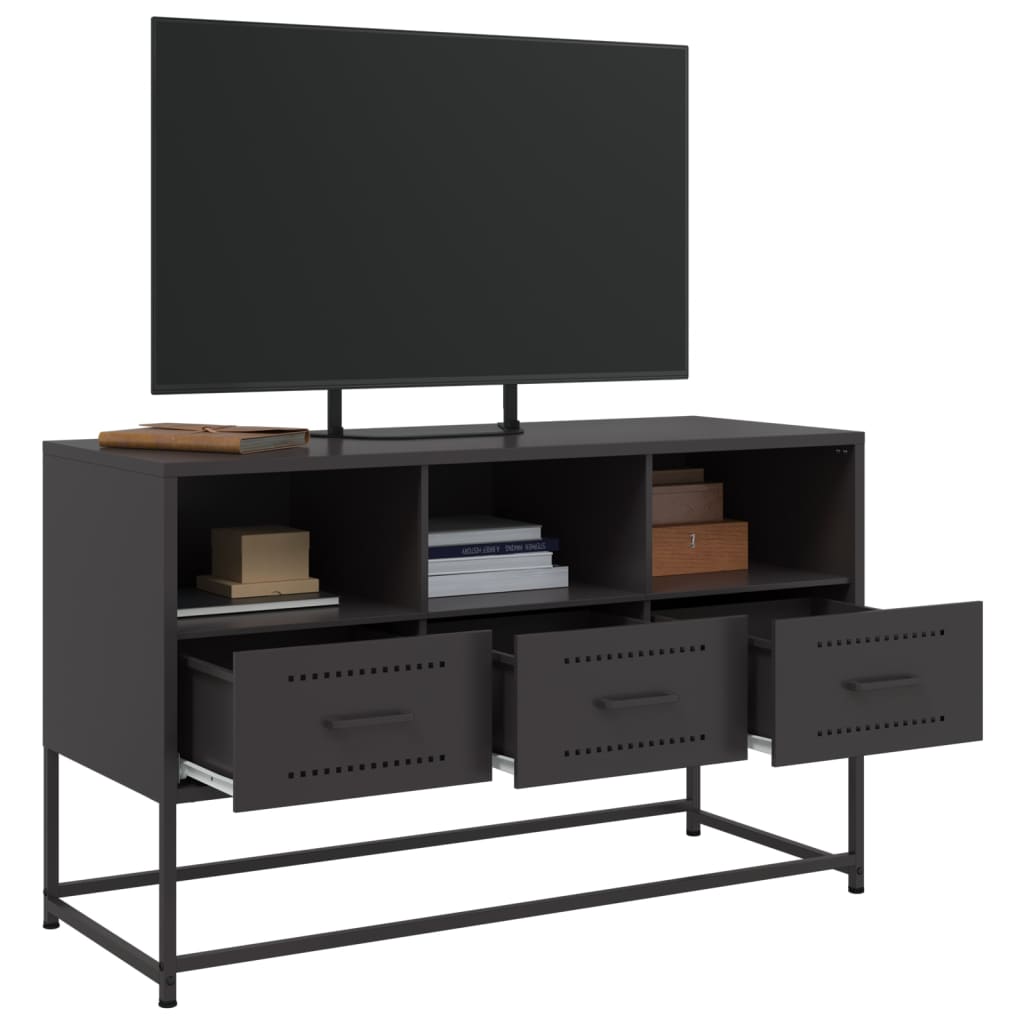 Meuble TV noir 100,5x39x60,5 cm acier - XIOS