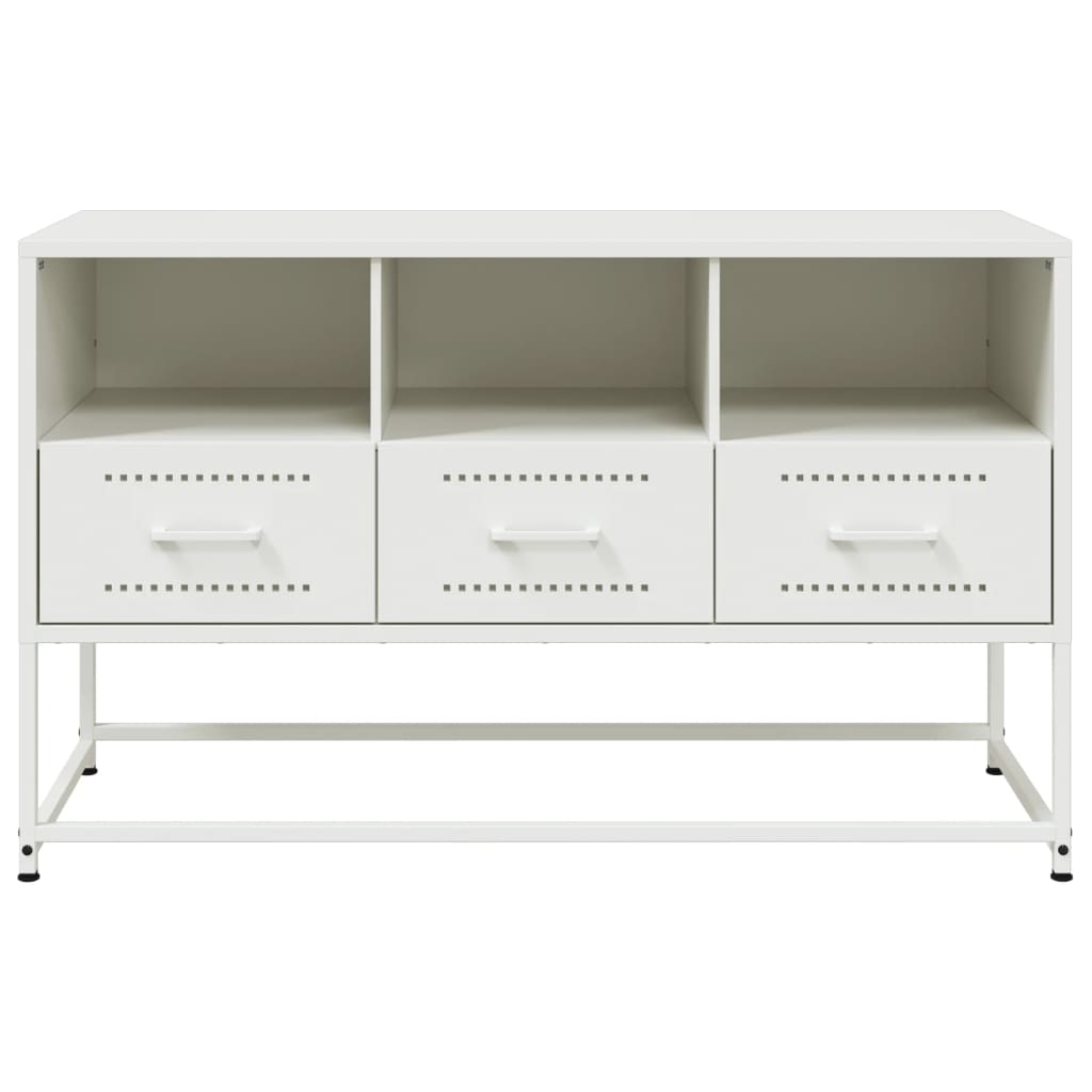 Meuble TV blanc 100,5x39x60,5 cm acier - XIOS