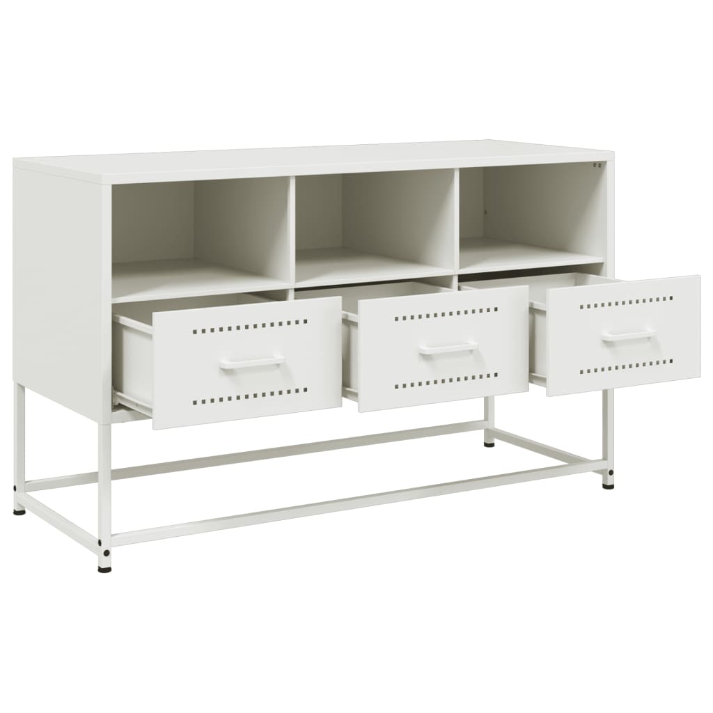Meuble TV blanc 100,5x39x60,5 cm acier - XIOS