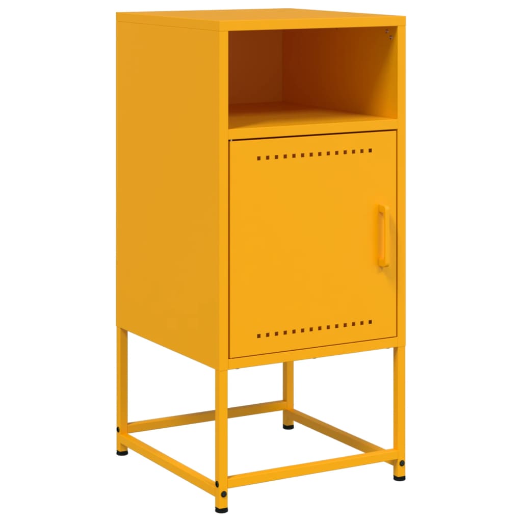 Tables de chevet 2 pcs jaune moutarde 36x39x78 cm acier - XIOS