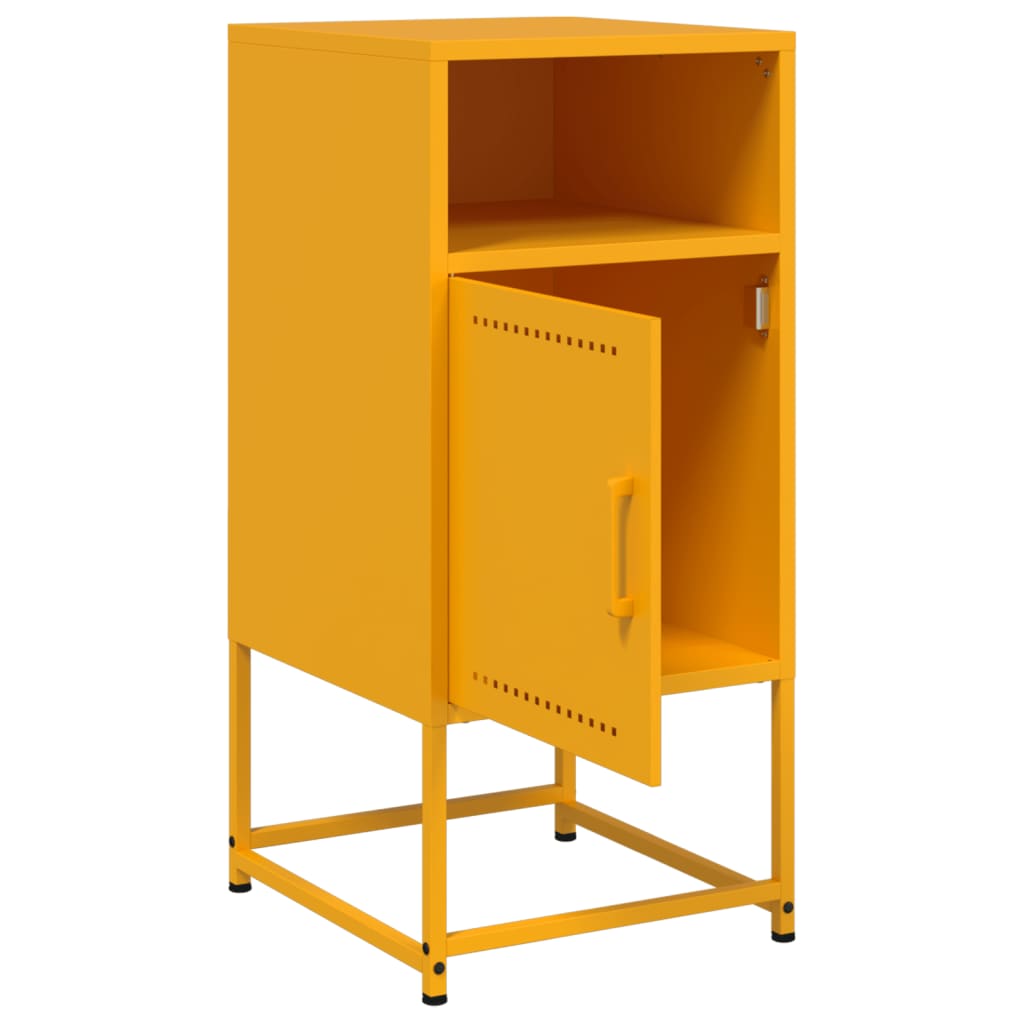 Tables de chevet 2 pcs jaune moutarde 36x39x78 cm acier - XIOS