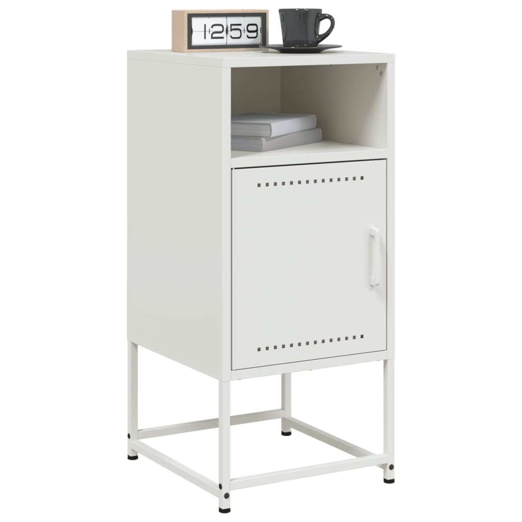 Tables de chevet 2 pcs blanc 36x39x78 cm acier - XIOS