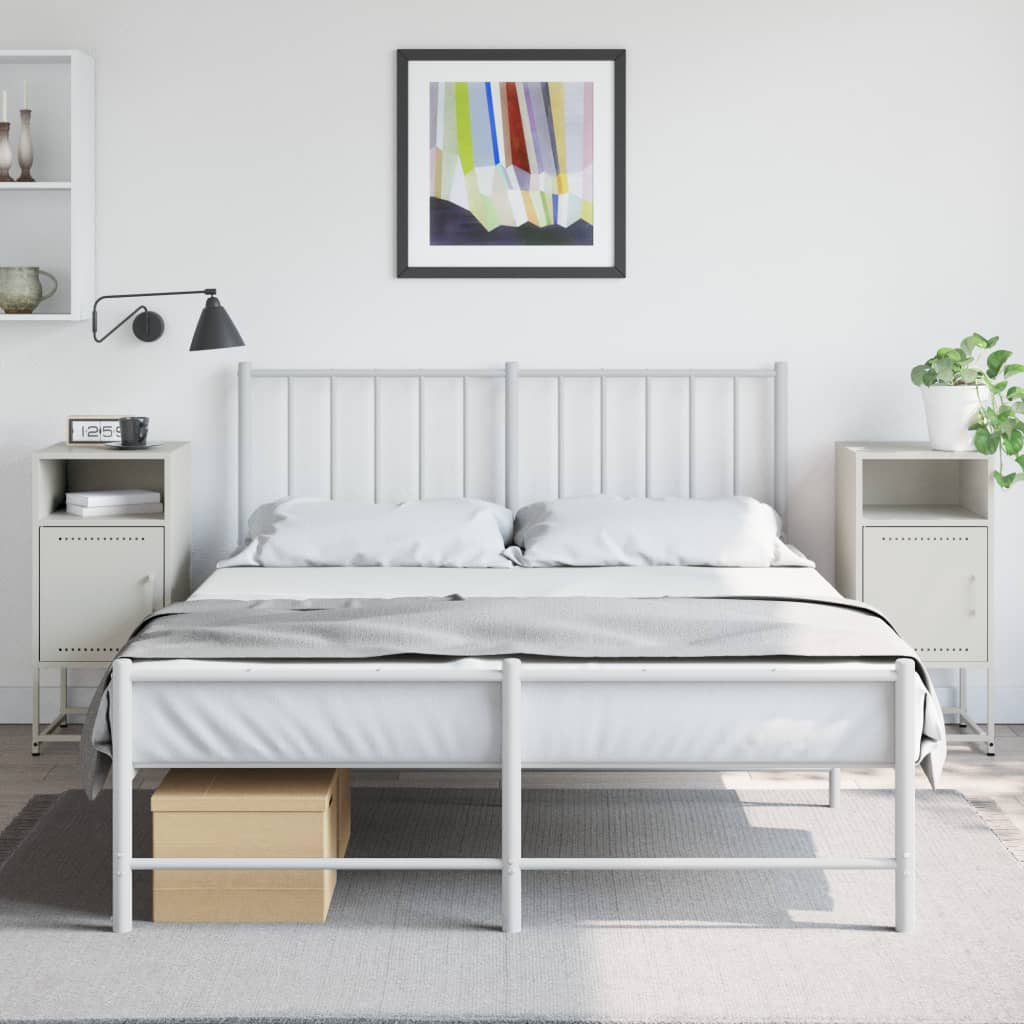 Tables de chevet 2 pcs blanc 36x39x78 cm acier - XIOS